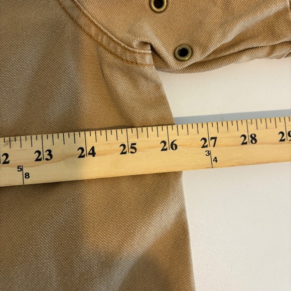 LL Bean Field Barn Coat Jacket Mens 2XL Tan Cotton Canvas Red Plaid Lining - Picture 5 of 12